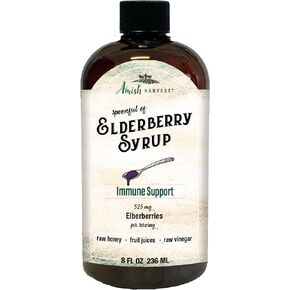 Amish Harvest Elderberry Syrup, 8 oz Liquid Supplement, Shelf Stable, Fortify Immune Defense, Pure Natural Wildcrafted Herbs, Fortified with Raw Honey, Raw Vinegar, and Fruit Juice, Kids and Adults in Saudi Arabia
