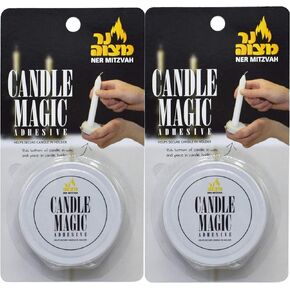 Ner Mitzvah Candle Magic - Candle Wax Adhesive - Candle Glue - Helps Secure Candles in Holder - 3 Pack