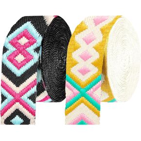 Grosun 1.5 inch Patterned Nylon Webbing Belt Webbing Straps Purse Straps Backpack Straps Nylon Belt for Seatbelt, Bags, Backpacks, Luggage (B, 3.3 Yards) in Kuwait