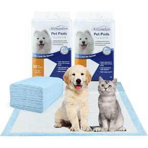 Aimondow Absorbent Puppy Pads, Quick Drying Training Pads for Dogs Cats, Leak Proof Dog Pee Pads, Disposable Dog Pads, Pet Underpads for Puppies, Regular (23''×16'' - 60 Count)