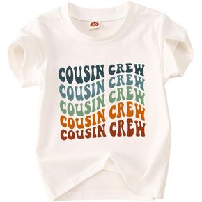 Ritatte Cousin طاقم القمصان طفل رضيع الفتيات الفتيان مضحك متموج إلكتروني طباعة تي شيرت الاطفال الصيف قصيرة الأكمام المحملة القمم