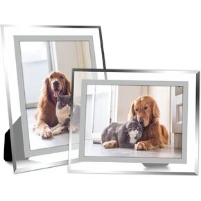 Vienrose 5x7 Picture Frame Set of 2, Glass Photo Frames Made of High Definition Real Glass Display Pictures Horizontal or Vertical for Table in Saudi Arabia