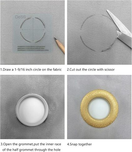 32 قطعة من حلقات الستارة، حلقات ستائر DeSS القطر الداخلي 1-9/16 بوصة (40 مم) حلقة رومانية منخفضة الضوضاء بمقياس النانو (فضي) in Kuwait