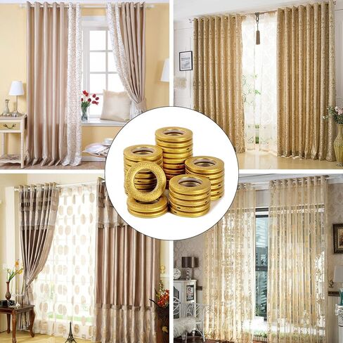 32 قطعة من حلقات الستارة، حلقات ستائر DeSS القطر الداخلي 1-9/16 بوصة (40 مم) حلقة رومانية منخفضة الضوضاء بمقياس النانو (فضي) in Kuwait