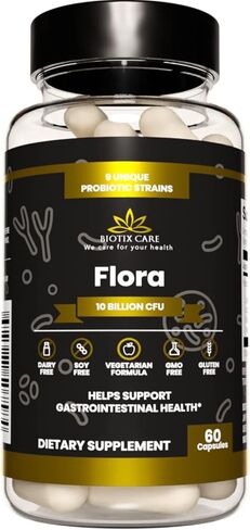 البروبيوتيك للبالغين لصحة الجهاز الهضمي [60 كبسولة] - مكمل البيفيدوباكتريوم والعصيات اللبنية مع 9 سلالات بروبيوتيك نباتية - بدون الغلوتين أو منتجات الألبان - البروبيوتيك غير المعدل وراثيًا للنساء والرجال in Kuwait