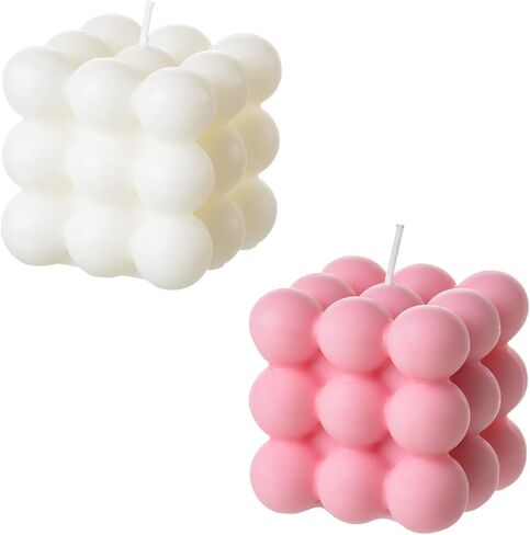 Bubble Candle - Cube Soy Wax Candles, Home Decor Candle, Scented Candle Set 2 Pieces, Home Use and Gifting in Saudi Arabia