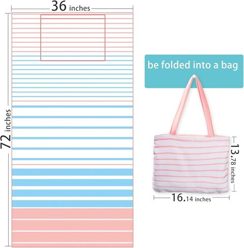 منشفة شاطئ Airensky مقاس 72 بوصة × 36 بوصة منشفة شاطئ من الألياف الدقيقة كبيرة الحجم سريعة الجفاف وخالية من الرمال وماصة، منشفة حمام سباحة مخصصة للحمام والسباحة والسفر وأساسيات الشاطئ (شجرة جوز الهند الزرقاء) in Kuwait