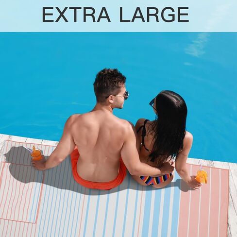 منشفة شاطئ Airensky مقاس 72 بوصة × 36 بوصة منشفة شاطئ من الألياف الدقيقة كبيرة الحجم سريعة الجفاف وخالية من الرمال وماصة، منشفة حمام سباحة مخصصة للحمام والسباحة والسفر وأساسيات الشاطئ (شجرة جوز الهند الزرقاء) in Kuwait