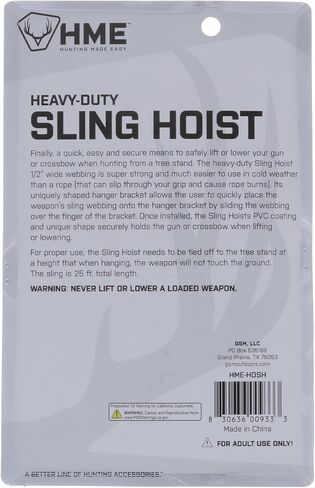 HME Heavy Duty Sling Hoist (25 FT) - Reliable Sturdy Adjustable Easy-to-Install Lift System for Hunting Gear in Saudi Arabia