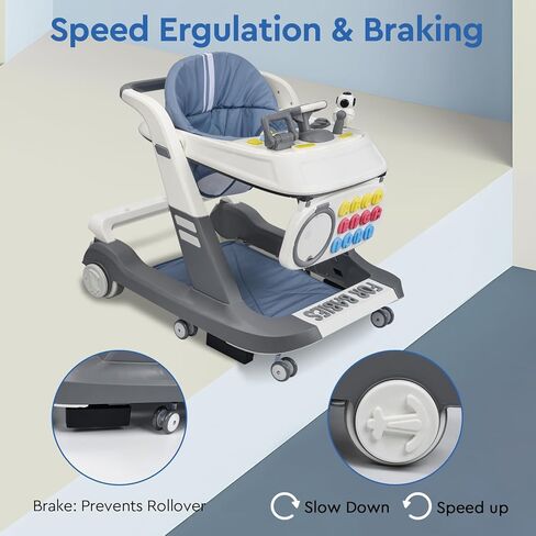 مشاية أطفال قابلة للطي 4 في 1 من هابيوي، مشاية أنشطة للأولاد والبنات، مقعد للتعلم، مشاية للأطفال الصغار مع ألعاب موسيقية، ارتفاع وسرعة قابلان للتعديل، مصد أمان، مشاية أطفال مضادة للانقلاب in Kuwait