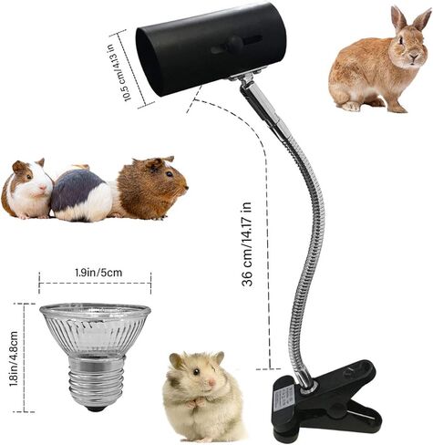 جابرادن سخان حظيرة الحيوانات الاليفة للزواحف بقدرة 50 واط اكثر امانا من مصابيح الحضنة المستخدمة للارانب والدجاج والهامستر والحيوانات الصغيرة الاخرى (اسود) in Kuwait