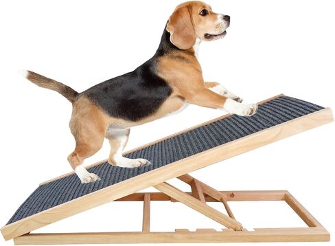 FORIVE Dog Ramp,Pet Ramp for Bed, Couch or Car - for Large Small Dogs and Cats,4 Layer Adjustable Ramp Up to 88 Lbs, Adjustable from 13"to 21"- Non Slip Carpet Surface in Saudi Arabia