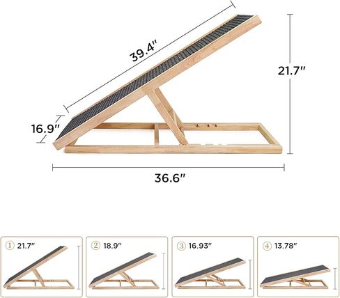 FORIVE Dog Ramp,Pet Ramp for Bed, Couch or Car - for Large Small Dogs and Cats,4 Layer Adjustable Ramp Up to 88 Lbs, Adjustable from 13"to 21"- Non Slip Carpet Surface in Saudi Arabia