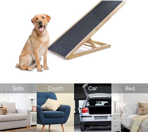 FORIVE Dog Ramp,Pet Ramp for Bed, Couch or Car - for Large Small Dogs and Cats,4 Layer Adjustable Ramp Up to 88 Lbs, Adjustable from 13"to 21"- Non Slip Carpet Surface in Saudi Arabia
