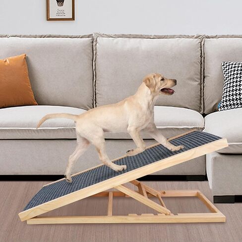 FORIVE Dog Ramp,Pet Ramp for Bed, Couch or Car - for Large Small Dogs and Cats,4 Layer Adjustable Ramp Up to 88 Lbs, Adjustable from 13"to 21"- Non Slip Carpet Surface in Saudi Arabia