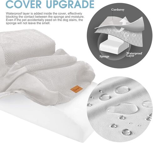 غطاء مقاوم للماء بديل لمنحدر الكلاب الرغوي الممتد من Topmart وخطوات 3 طبقات، 33.1 بوصة طول × 15.7 بوصة عرض × 15.7 بوصة ارتفاع in Kuwait