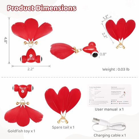 العاب القطط سريعة الحركة من كيتي فيش، لعبة الكترونية اوتوماتيكية تفاعلية للقطط من الريش لتحفيز الاهتمام بالصيد والقطط الصغيرة (قطعتان من ذيول الريش قابلة للاستبدال) in Kuwait