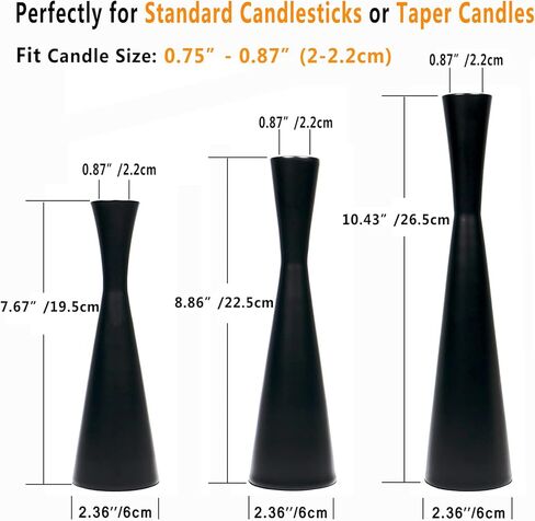 مجموعة من 3 شمعدّات معقمة معدنية سوداء غير لامعة، شمعدان عصري لمنتصف القرن القديم للمنزل والمزرعة والمنزل، وحامل شموع قطعة مركزية لحفل الزفاف in Kuwait
