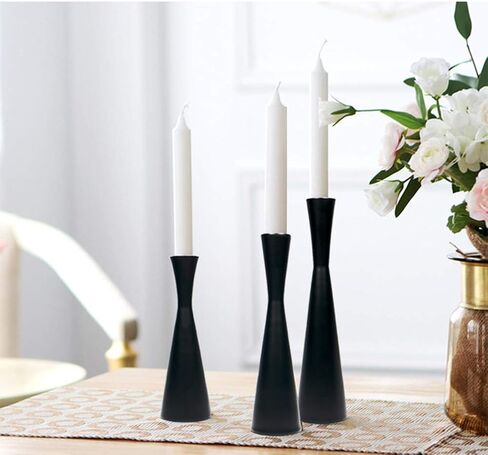 مجموعة من 3 شمعدّات معقمة معدنية سوداء غير لامعة، شمعدان عصري لمنتصف القرن القديم للمنزل والمزرعة والمنزل، وحامل شموع قطعة مركزية لحفل الزفاف in Kuwait