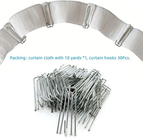 خطافات ستائر من الفولاذ المقاوم للصدأ من Olgamo، خطاف ودبوس للستائر المطوية، 4 شوكات، مشابك مطوية، 4 شماعات ستارة نهائية لباب النافذة (خطافات 30 قطعة) in Kuwait