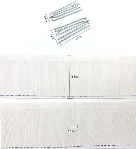 خطافات ستائر من الفولاذ المقاوم للصدأ من Olgamo، خطاف ودبوس للستائر المطوية، 4 شوكات، مشابك مطوية، 4 شماعات ستارة نهائية لباب النافذة (خطافات 30 قطعة) in Kuwait