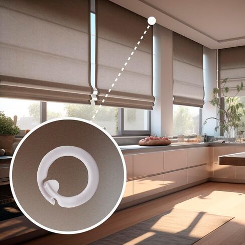 Amazing Drapery Hardware Premium Plastic Roman Shade Split Rings, 25 Pack - Premium White Finish, UV-Resistant - Versatile and Easy-to-Use for Window Valances and Shades in Saudi Arabia