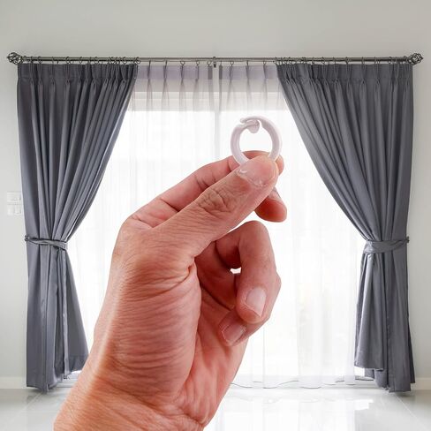 Amazing Drapery Hardware Premium Plastic Roman Shade Split Rings, 25 Pack - Premium White Finish, UV-Resistant - Versatile and Easy-to-Use for Window Valances and Shades in Saudi Arabia