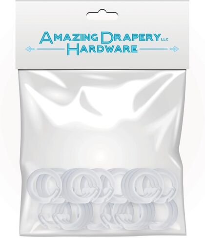 Amazing Drapery Hardware Premium Plastic Roman Shade Split Rings, 25 Pack - Premium White Finish, UV-Resistant - Versatile and Easy-to-Use for Window Valances and Shades in Saudi Arabia
