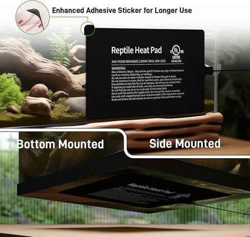 BUCATSTATE Reptile Heat Pad Under Tank Heater, 8 * 12 Inch 16W MET Certified Terrarium Heating Pad Mat for Hermit/Lizard/Spider/Frog/Turtle/Snake/Plant 30-40gal Tank in Kuwait