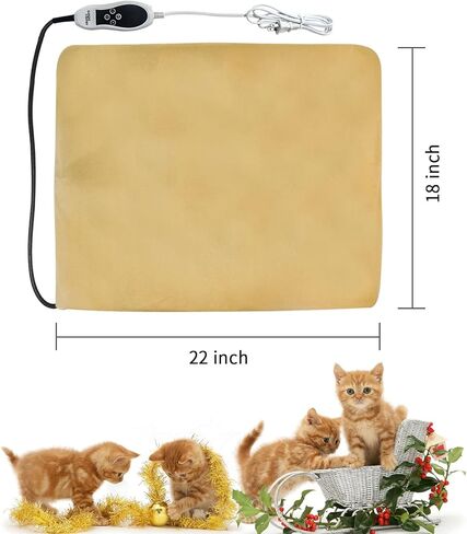 وسادة تدفئة للحيوانات الأليفة من GOTOQOMO، مقاومة للماء مقاس 45.72 سم × 55.88 سم، مقاومة للماء وقابلة للتعديل بدرجة الحرارة، آمنة للكلاب والقطط والأرانب والزواحف - G22 in Kuwait