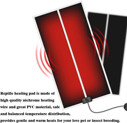 14W حصيرة تسخين الزواحف 5.9 بوصة * 11 بوصة 110 فولت - وسادة حرارة الزواحف مع تعديل درجة الحرارة، حصائر تررم الحرارية، حصيرة حرارة الزواحف الآمنة للسلحفاة والسلحفاة والثعابين والسحلية وسرطان أبو بريص الناسك in Kuwait