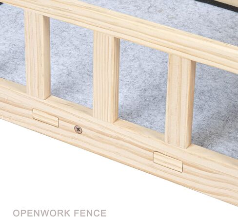 ييوتل سرير خشبي يثبت على الحائط للقطط مع وعاءين من الخشب، رف طعام للقطط على الحائط، منصة لعب للقطط في الاماكن المغلقة، سرير للقطط مع بساط in Kuwait