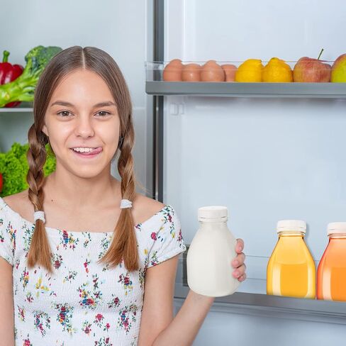 6 Pcs 16oz Glass Milk Bottles with Lids Small Milk Bottles Container with Lid for Refrigerator Storage Reusable Glass Bottles for Homemade Almond Milk Coffee Creamer Parties Breakfast Wedding Picnic in Kuwait