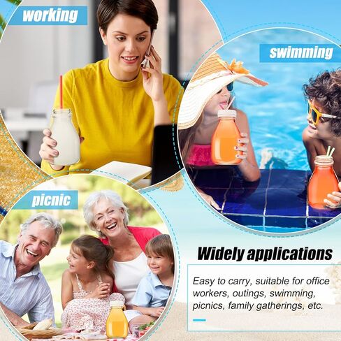 6 Pcs 16oz Glass Milk Bottles with Lids Small Milk Bottles Container with Lid for Refrigerator Storage Reusable Glass Bottles for Homemade Almond Milk Coffee Creamer Parties Breakfast Wedding Picnic in Kuwait