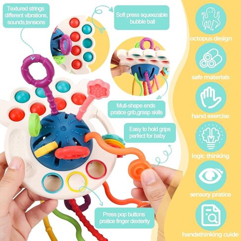 Baby Toys 6 to 12 Months,Montessori Toys for 1 Year Old Boy Girl Baby Sensory Toys for Babies 12-18 Months Pull String Toys for Christmas and Birthday Gifts Infant,Toddlers in Saudi Arabia