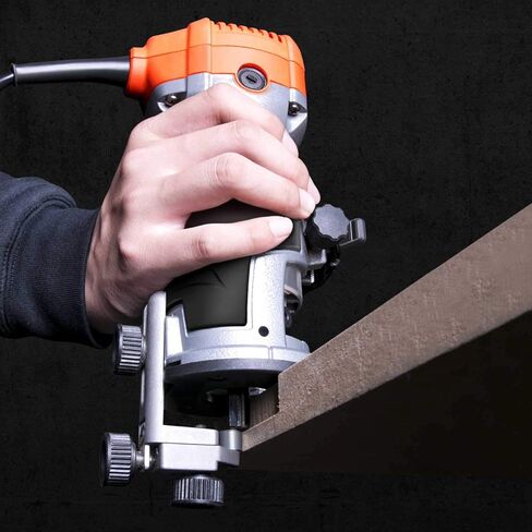 أداة توجيه مدمجة من ENERTWIST، 7.0 أمبير 1.25 حصان مجموعة أدوات توجيه خشبية متغيرة السرعة ذات بداية ناعمة مع قاعدة ثابتة، أطواق 1/4 بوصة و3/8 بوصة، دليل الحواف، دليل الأسطوانة، غطاء الغبار، مجموعة فرشاة بديلة، ETRT710S in Kuwait