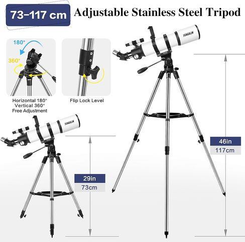 YENGUAN Telescope, Telescope for Adult, 80 mm AZ Space Astronomy Refractor Telescope, Children, Adult Astronomy, Innovative Technology Telescope Explore Space in Saudi Arabia