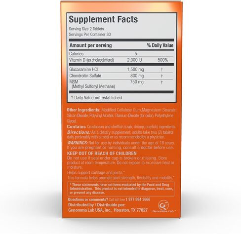 X Ray Dol Triple Action Joint Support Supplement with Glucosamine 1500mg, Chondroitin 800mg, MSM 750mg and 5X Vitamin D for Healthy Joints, Bones & Cartilage - 60 Count per Bottle - 1 Pack in Saudi Arabia