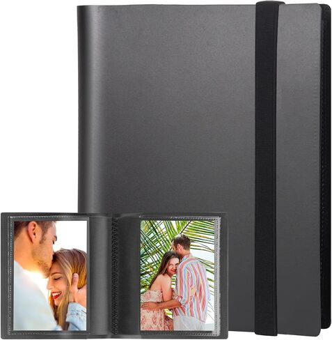 ألبوم صور صغير مقاس 5x7 يحمل 64 صورة، كتاب ألبوم صور صغير مقاس 5x7، ألبوم صور مقاس 5x7 لصور مقاس 5x7، أعمال فنية، رسم تخطيطي، بطاقات بريدية، تخزين الرسومات، ألبوم صور صغير لمطبوعات مقاس 5 × 7 بوصة (أسود) in Kuwait