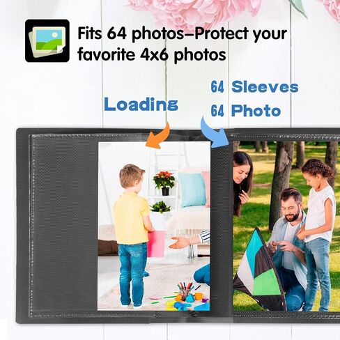 ألبوم صور صغير مقاس 5x7 يحمل 64 صورة، كتاب ألبوم صور صغير مقاس 5x7، ألبوم صور مقاس 5x7 لصور مقاس 5x7، أعمال فنية، رسم تخطيطي، بطاقات بريدية، تخزين الرسومات، ألبوم صور صغير لمطبوعات مقاس 5 × 7 بوصة (أسود) in Kuwait