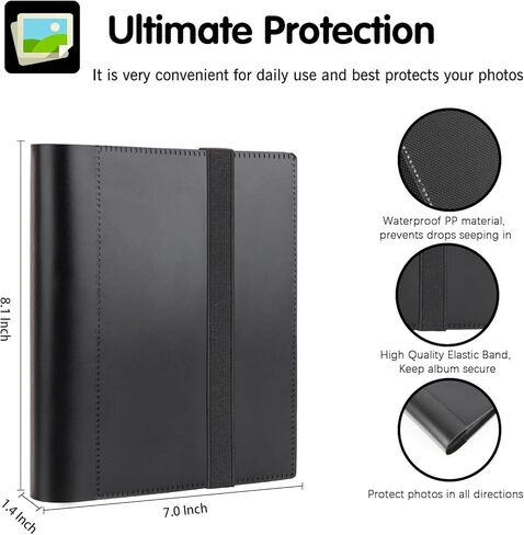 ألبوم صور صغير مقاس 5x7 يحمل 64 صورة، كتاب ألبوم صور صغير مقاس 5x7، ألبوم صور مقاس 5x7 لصور مقاس 5x7، أعمال فنية، رسم تخطيطي، بطاقات بريدية، تخزين الرسومات، ألبوم صور صغير لمطبوعات مقاس 5 × 7 بوصة (أسود) in Kuwait