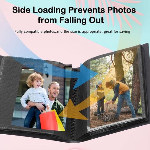 ألبوم صور صغير مقاس 5x7 يحمل 64 صورة، كتاب ألبوم صور صغير مقاس 5x7، ألبوم صور مقاس 5x7 لصور مقاس 5x7، أعمال فنية، رسم تخطيطي، بطاقات بريدية، تخزين الرسومات، ألبوم صور صغير لمطبوعات مقاس 5 × 7 بوصة (أسود) in Kuwait