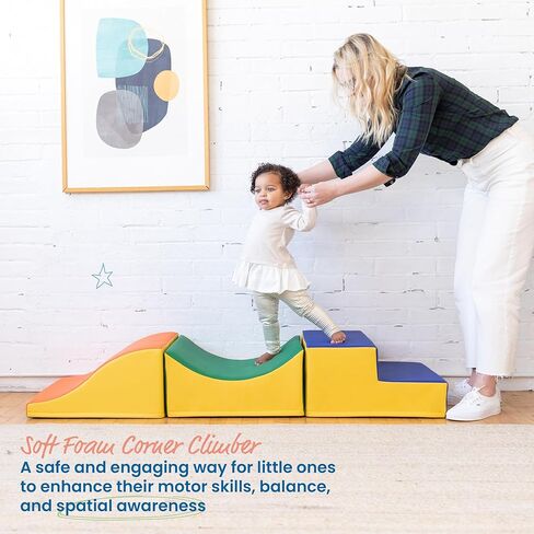 ECR4Kids SoftZone Traversing Trio Climber, Beginner Playset, Earthtone, 3-Piece in Kuwait