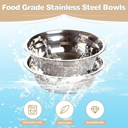 أوعية القطط المرتفعة من NFSQ - أوعية القطط المرتفعة بزاوية 15 درجة، و4 محطات تغذية للكلاب بارتفاعات قابلة للتعديل، وأوعية مياه لطعام الحيوانات الأليفة للكلاب الصغيرة والقطط مع 3 أوعية من الفولاذ المقاوم للصدأ in Kuwait