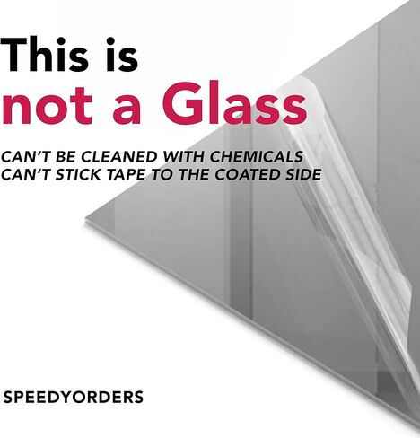 SPEEDYORDERS Two Way Mirror 2 Way Acrylic Mirror Sheet - 2 Way Mirror See Through Mirror - Plexiglass Sheet - Smart Mirror - Two Way Mirror - Made in USA 1/8" 2 Pack - Gforge 6.5"x11" in Kuwait