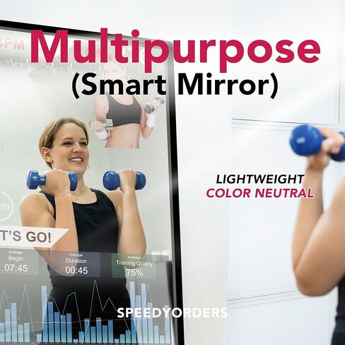 SPEEDYORDERS Two Way Mirror 2 Way Acrylic Mirror Sheet - 2 Way Mirror See Through Mirror - Plexiglass Sheet - Smart Mirror - Two Way Mirror - Made in USA 1/8" 2 Pack - Gforge 6.5"x11" in Kuwait