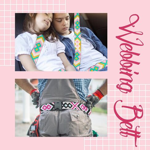 Grosun 1.5 inch Patterned Nylon Webbing Belt Webbing Straps Purse Straps Backpack Straps Nylon Belt for Seatbelt, Bags, Backpacks, Luggage (B, 3.3 Yards) in Kuwait