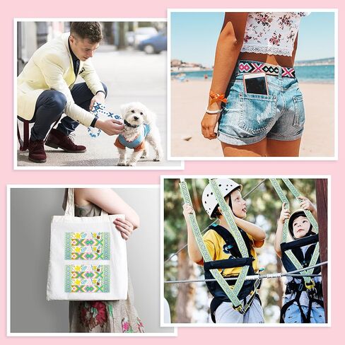 Grosun 1.5 inch Patterned Nylon Webbing Belt Webbing Straps Purse Straps Backpack Straps Nylon Belt for Seatbelt, Bags, Backpacks, Luggage (B, 3.3 Yards) in Kuwait