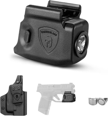 WARRIORLAND 150 Lumens Tatical Light مع مجموعة Kydex Holster Combo مصممة خصيصًا لـ Springfield Hellcat - لا تناسب مسدس Hellcat Pro، مصباح يدوي صغير LED SL-1 مع حافظة Hellcat in Kuwait