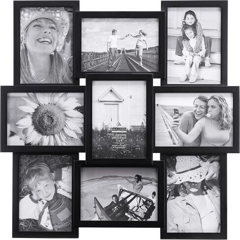 Malden International Designs Crossroads 3D 10 Opening 3.5x5 Collage Black Picture Frames in Kuwait